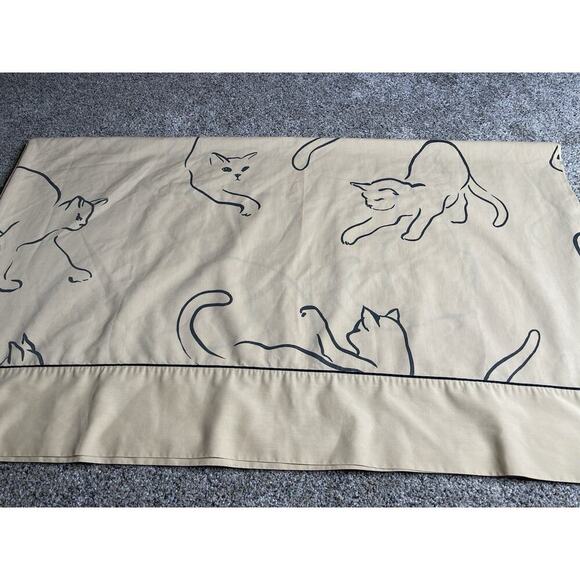Vintage SpringMaid CAT WHISPURR Alex West Tan Black Full Sheet Set 4 Piece VGUC - Picture 1 of 8